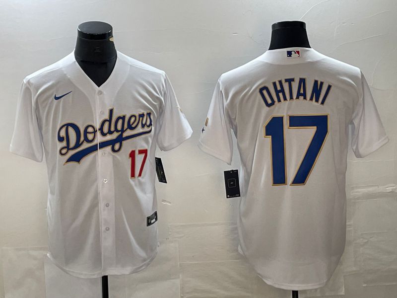 Men Los Angeles Dodgers #17 Ohtani White Nike Game MLB Jersey style 8->los angeles dodgers->MLB Jersey